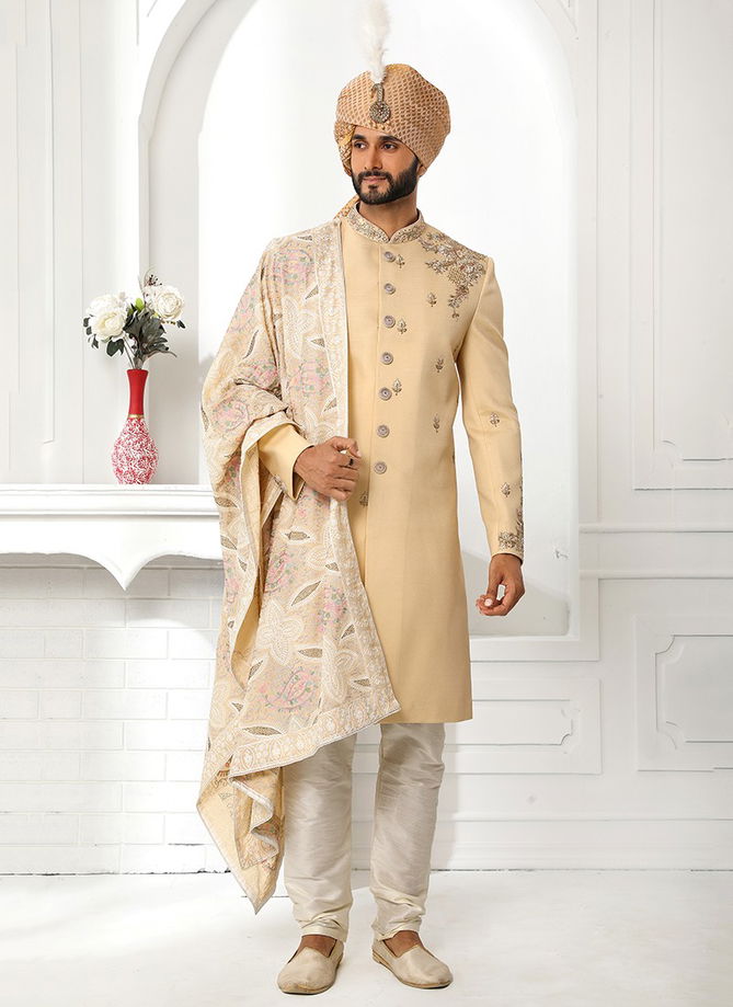 Wedding Wear Art Silk Wholesale Sherwani Collection